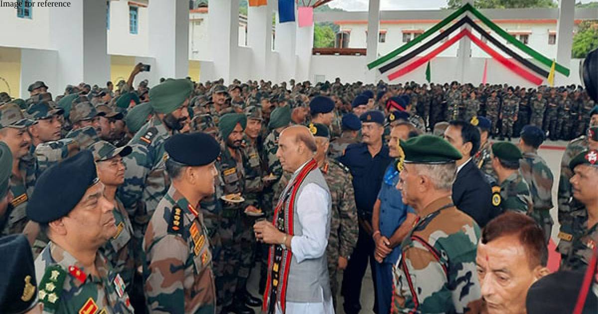 Defence Minister Rajnath Singh meets with Assam Rifles Jawans in Manipur